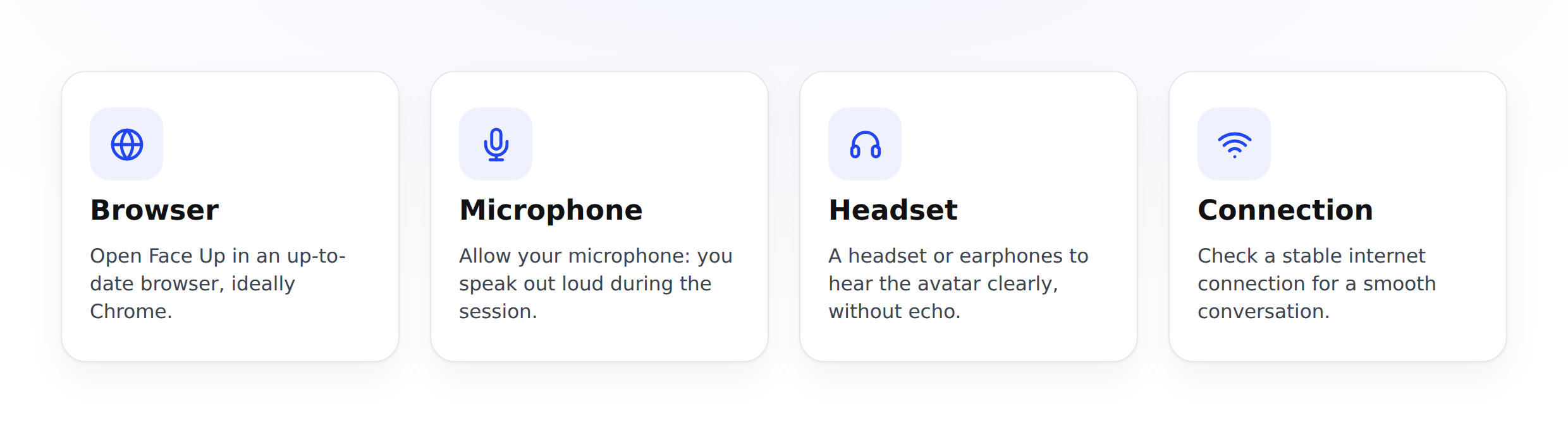 What to check: browser, microphone, headset, connection