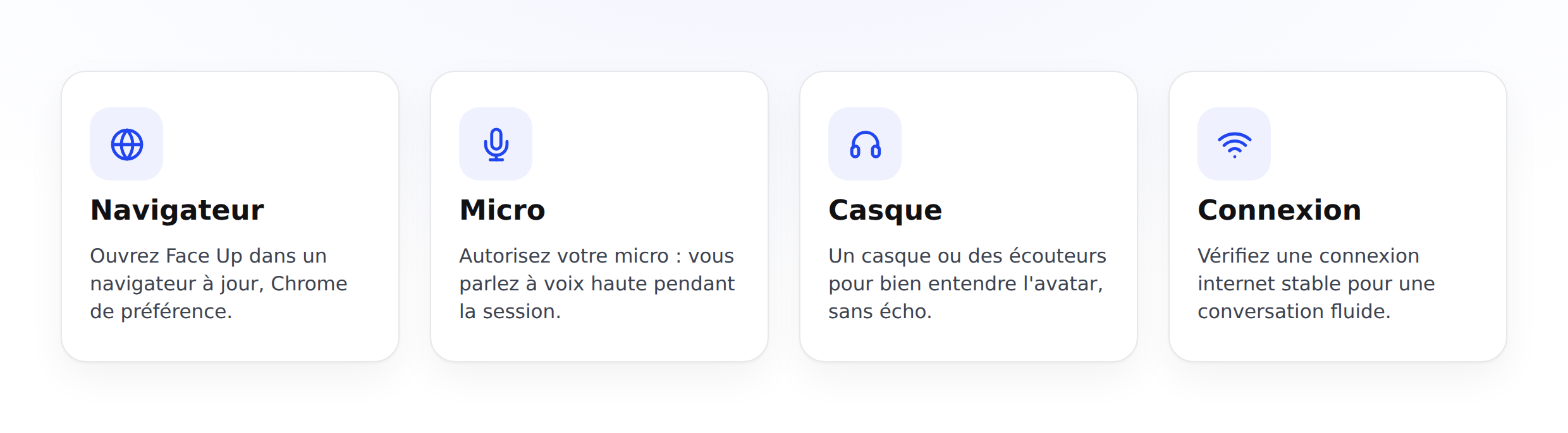 Le matériel à vérifier : navigateur, micro, casque, connexion