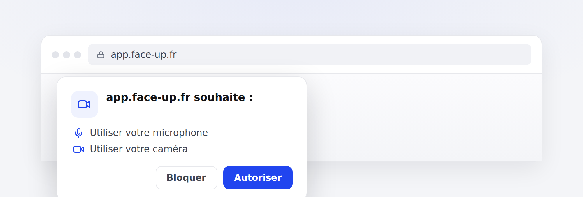 La demande d’autorisation micro et caméra du navigateur